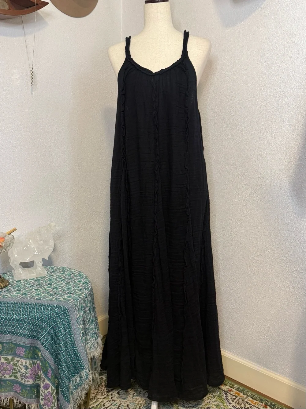 NWT Free People McKinley Maxi Dress XS BLACK